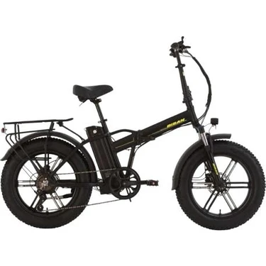 Bisan E-Folding Gaz Kollu F4 Elektrikli Katlanır Bisiklet 43CM Md 20 Jant 7 Vites Mat Siyah