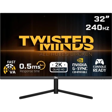 Twisted Minds TM32QHD240VA 32" 0.5 Ms 2k 240 Hz Oyuncu Monitörü