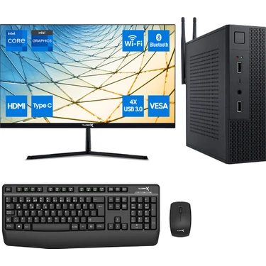 Turbox MINI-154 I5 7400 8gb Ram 512GB M2 Nvme SSD 23.8 Inç Fhd Monitör Kurumsal Ofis Mini