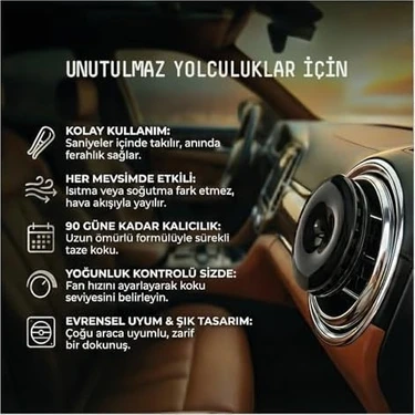 Vavana Spin Araba Klima Kokusu - Vanilya Paçuli Aromalı Oto Kokusu | Bpa & Sıvı Içermez | 90 Gün