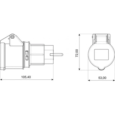 Ups Fiş Dönüştürücü Aaptör Priz 3/16A PRİZ-1/16A