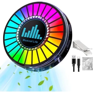 Rgb Duyarlı Müzik Işığı Araç Kokusu Havalandırma Klipsli LED Ambiyans Aydınlatma USB Şarjlı Ritimle