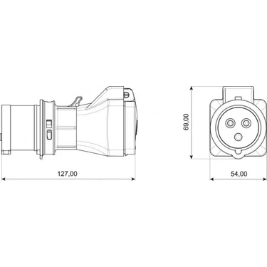 Monofaz Dönüştürücü Adaptör Priz 3/16A FİŞ-1/16A