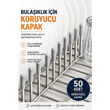 Farfan 50 Adet Pas Önleyici Bulaşık Sepeti Aksesuarı - GRİ