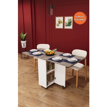Asra Trend Lüks Katlanır Mutfak Yemek Masası %100 MDF Modern Fiyatı