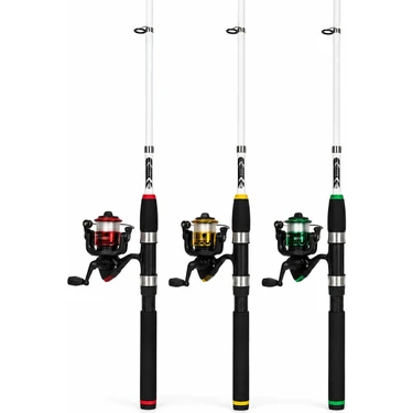 Ayaz Fishing Hazır Çocuk Olta Seti 180 cm (Misinalı, 3'lü Kancalı Olta Takımı ,kurşunlu, Fırdöndülü