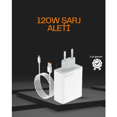 Uravas Store Mey Ithalat® 120 Watt Type C Şarj Başlığı Poco X3 X4 X5 Pro