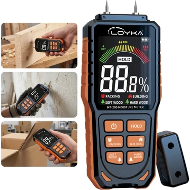 Loyka MT-200 Iğne Problu Nem Ölçer | Ahşap, Karton, Yapı Malzemeleri Nem
