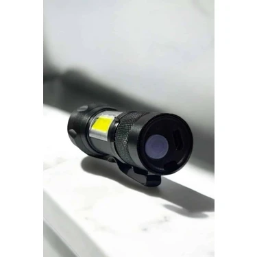 Uravas Store Şarjlı Metal Zoomlu El Feneri Işıldak LED Işık Taşınabilir El