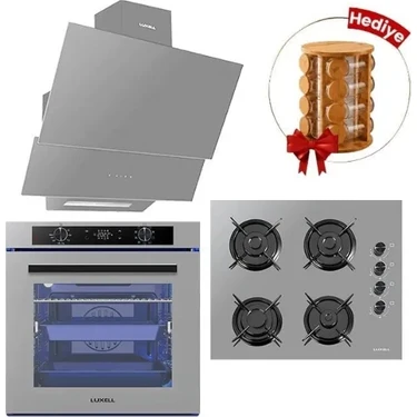Luxell 88 Lt Platınum Metalik Gri Cam Ankastre