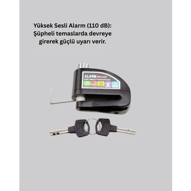 Uravas Store Motosiklet Scooter Bisiklet Tekerlek Disk Kilidi Alarmlı