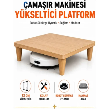 İmt Aksesuar Çamaşır Makinesi Yükseltici Platform 60X60X12 cm Yükseklik Sonomo – Robot Süpürge