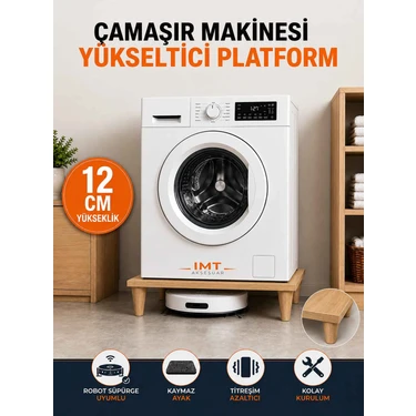 İmt Aksesuar Çamaşır Makinesi Yükseltici Platform 60X60X12 cm Yükseklik Sonomo – Robot Süpürge