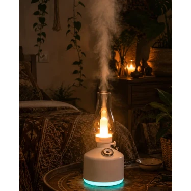 Uravas Store LED Işıklı Vintage Hava Nemlendirici Aromaterapi Difüzörü USB