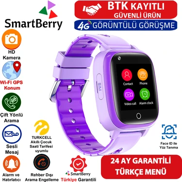 Z40 Görüntülü Görüşme Yüz Tanıma Gps Wıfı Konum Akıllı Çocuk Takip Saati Sim Kartlı - Pembe