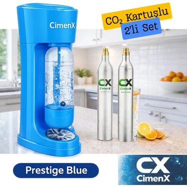 Cimenx Soda Maker – Blue Edition Soda Makinesi- 2 Kartuşlu