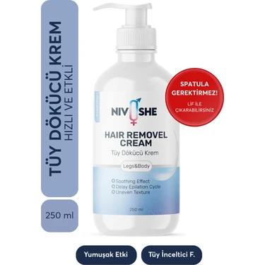 Premium 250ml Tüy Dökücü Krem Tüm Vücut Ve Cilt Tipleri Büyük Boy Nemlendiricili Anında Lazer