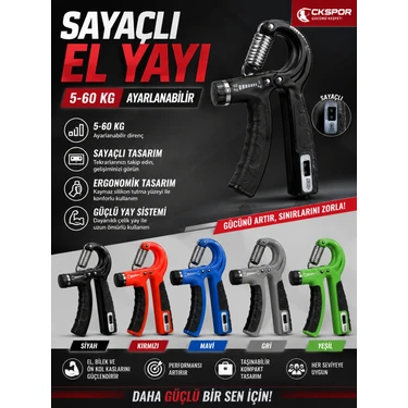 CK Spor Ckspor 5-60 kg Ayarlanabilir Sayaçlı El Yayı El Bilek Kas