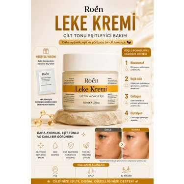 Roen Cilt Beyazlatıcı, Leke Kremi, Kararma, Akne,  Glutatyonlu Beyazlatıcı Leke Krem