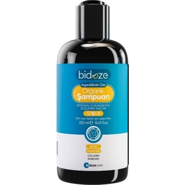 TeknoKapsül Bidoze Argan & Biotin Özlü Organik Şampuan 250 Ml. | Dökülme Kepek Karşıtı Onarıcı