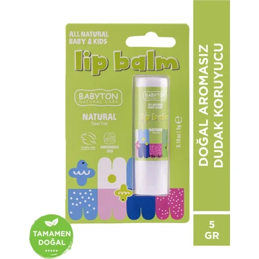 Babyton Doğal Dudak Koruyucu Aromasız 5