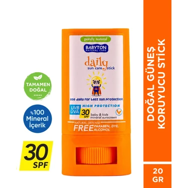 Babyton Doğal Güneş Koruyucu Stick 30 SPF 20