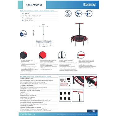 Bestway 59124 Aerobounce Egzersiz ve Fitness Trambolini 102CM x 135CM -