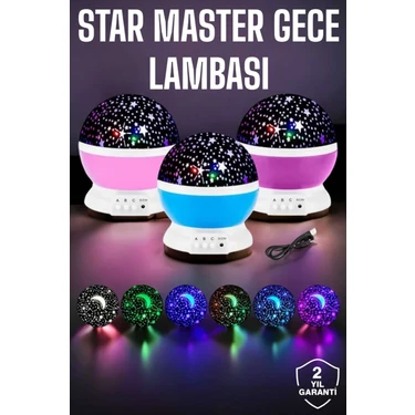 Hayat Store Mavi ve Mor Işıklı Projeksiyon Lambası -