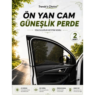 Trends's Choice Araç Oto Güneşlik Perde Araç Ön Yan Cam Güneşlik Araba Güneşlik Perdesi 2