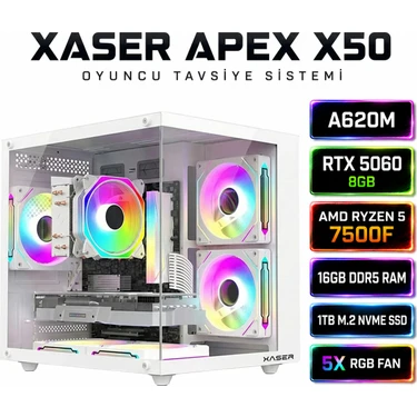 Xaser Apex X50 Ryzen 5 7500F-A620M-/8GB Rtx 5060 Dual /1tb Fiyatı