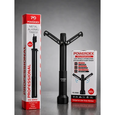 Powerdex PD-8000 Katlanabilir Tripodlu Kamp Feneri | Metal Fiyatı