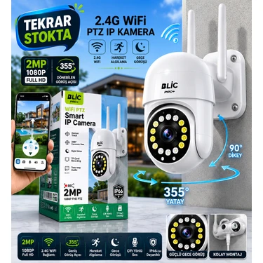 Azurtech Blm-84 Wifi Ptz Ip Kamera 2mp 1080P Full Hd | 355° Fiyatı