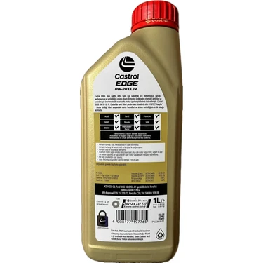 Castrol Edge Ll Iv 0W-20 Viskozite Motor Yağı 1 Litre ACEA Fiyatı