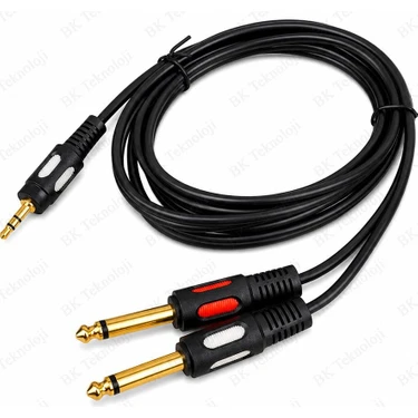 BK Teknoloji 3.5mm 1/8 Trs - 2 x 6.35MM 1/4 Ts Mono Y Fiyatı