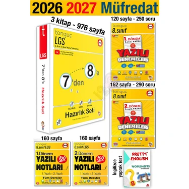 Tonguç Akademi 7'den 8'e Hazırlık Seti 2026 LGS Sınavı İçin Kitabı