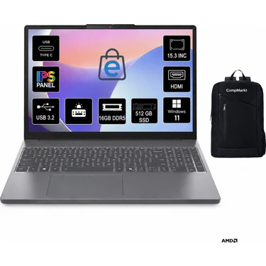 Lenovo Ideapad Slim 3 Amd Ryzen 7 7735HS 16GB 512GB SSD Windows 11 Pro 15.3" Taşınabilir Bilgisayar