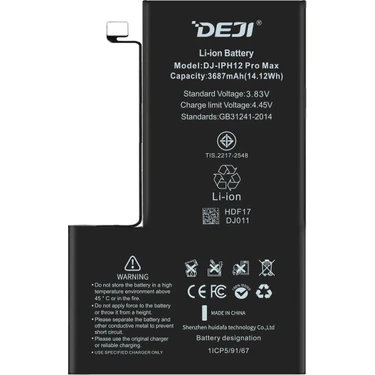 Deji iPhone 12 Pro Max Batarya 3687 mAh Orijinal Yüksek Fiyatı