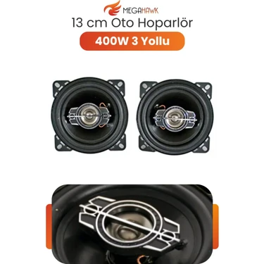 MEGAHAWK 13 cm Oto Hoparlör 400W 3 Yollu Araç Içi Kapı Fiyatı