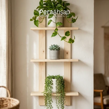 Pera Wooden Fence Floral Üç Raflı Ahşap Çiçeklik Rafı 66X32 Fiyatı