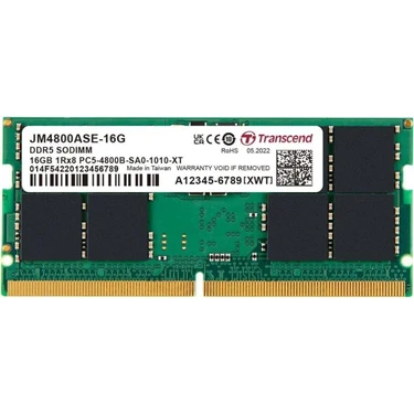 Transcend DDR5 4800 16GB メモリ Transcend 16GB DDR5 4800MHz CL40 Notebook Ram JM4800ASE-16G Fiyatı