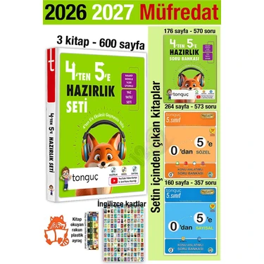Tonguç Akademi 4'ten 5'e Hazırlık Seti 2026 Yaz Tatili 5. Kitabı