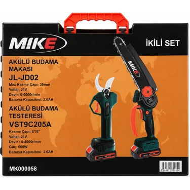 Mike Ikili Set Akülü Budama Makası JL-JD02 ve Akülü Budama Fiyatı