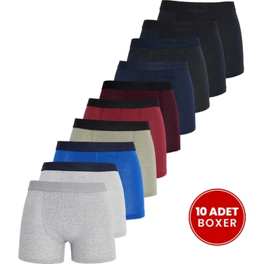 Tudors Erkek 10'lu Likralı Pamuklu Esnek Kumaş Premium Seri Boxer — Hepsiburada ürün görseli