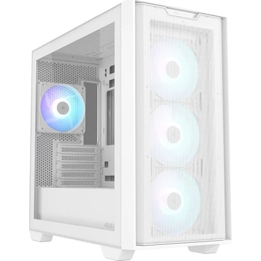 Asus A21 PLUS 360 MM SOĞUTUCU ALANI, 380 MM UZUNLUĞA KADAR EKRAN KARTI VE STANDART ATX PSU DESTEKLİ GİZLİ KABLO BÖLMELİ MICRO-ATX FANLI KASA BEYAZ — Hepsiburada ürün görseli
