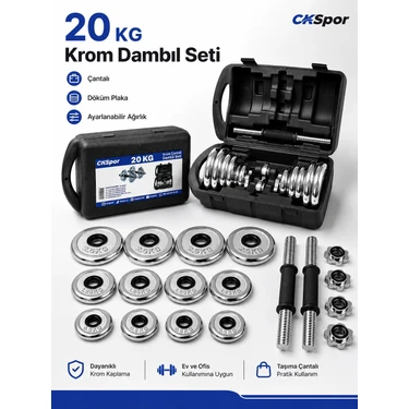 Slipt Ckspor 20 kg Krom Dambıl Seti Çantalı Döküm Plaka Fiyatı