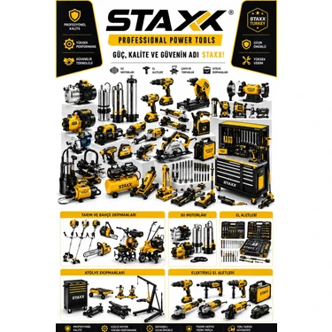 Staxx Power 4'lü Usta Marangoz Makine Seti Freze Formika + Fiyatı