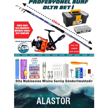 Alastor Surf Karbon Olta Takımı 420 cm Profesyonel Olta Seti Fiyatı