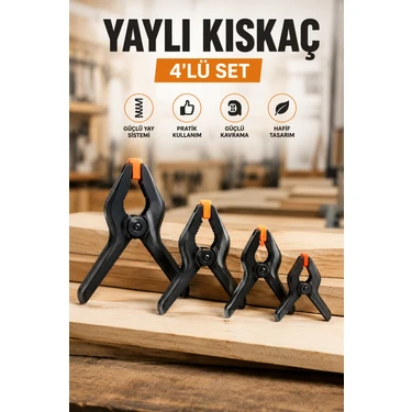 Wonder 4'lü Yaylı Kıskaç Seti | Güçlü Sıkıştırma Kelepçesi Fiyatı