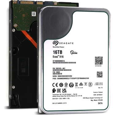 Seagate Exos X16, ST16000NM001G, 3.5, 16TB, 256MB, 7200 Fiyatı