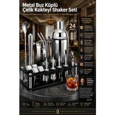 Transformacion 550 ml Kokteyl Shaker Seti 24 Parça Siyah Fiyatı
